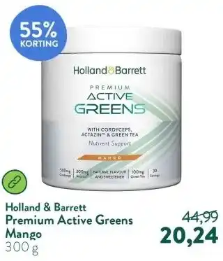Holland & Barrett Premium Active Greens Mango aanbieding