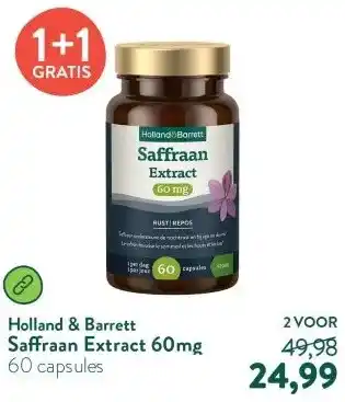 Holland & Barrett Saffraan Extract 60mg aanbieding