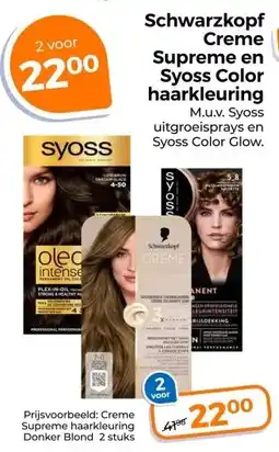 Trekpleister Schwarzkopf Creme Supreme en Syoss Color haarkleuring aanbieding