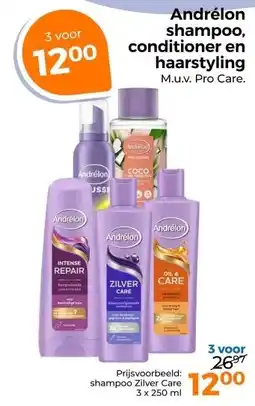 Trekpleister Andrélon shampoo, conditioner en haarstyling aanbieding