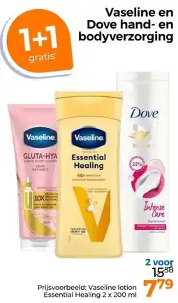Trekpleister Vaseline en Dove hand- en bodyverzorging aanbieding