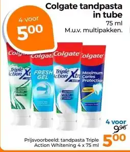 Trekpleister Colgate tandpasta in tube aanbieding
