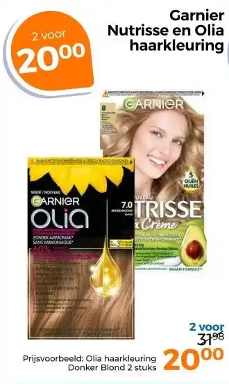 Trekpleister Garnier Nutrisse en Olia haarkleuring aanbieding