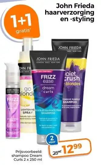 Trekpleister John Frieda haarverzorging en -styling aanbieding