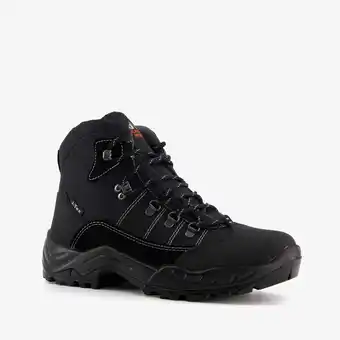 Scapino Mountain Peak leren heren wandelschoenen zwart aanbieding