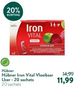 Holland & Barrett Hübner Iron Vital Vloeibaar IJzer - 20 sachets aanbieding