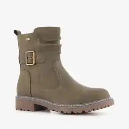 Scapino Blue Box dames enkellaarsjes met gesp kaki aanbieding