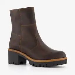 Scapino Output leren dames boots met hak bruin aanbieding