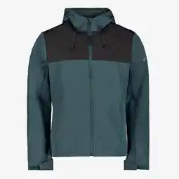 Scapino Mountain Peak heren softshell jas blauw zwart aanbieding