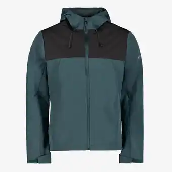 Scapino Mountain Peak heren softshell jas blauw zwart aanbieding