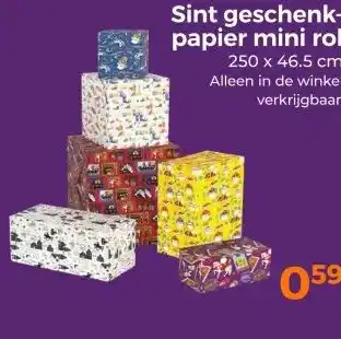 Trekpleister Sint geschenk- papier mini rol aanbieding