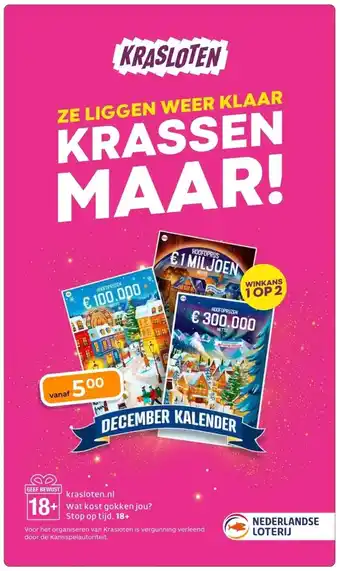 Trekpleister Krasloten December Kalender aanbieding