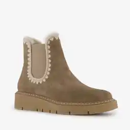 Scapino Hush Puppies gevoerde suede dames boots taupe aanbieding