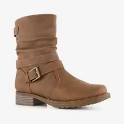 Scapino Blue Box gevoerde dames enkellaarsjes met gesp cognac aanbieding