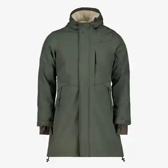 Scapino Mountain Peak lange gevoerde dames softshell jas groen aanbieding