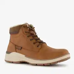 Scapino Blue Box gevoerde heren veterboots cognac bruin aanbieding