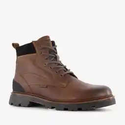 Scapino Output leren heren veterboots bruin aanbieding