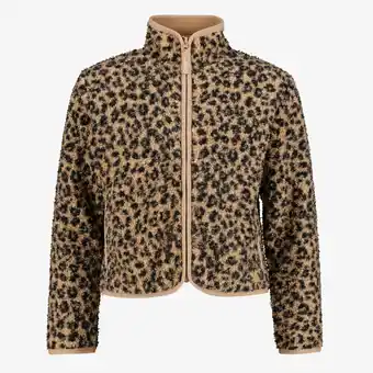 Scapino Mountain Peak meisjes outdoor fleece vest met panterprint aanbieding