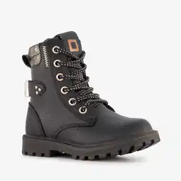 Scapino Blue Box meisjes veterboots zwart met gouden details aanbieding