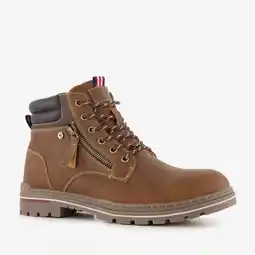 Scapino Blue Box gevoerde heren veterboots bruin aanbieding