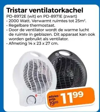 Trekpleister Tristar ventilatorkachel aanbieding