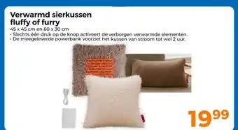 Trekpleister Verwarmd sierkussen fluffy of furry aanbieding