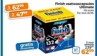 Trekpleister Finish vaatwascapsules Ultimate aanbieding