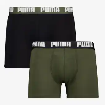 Scapino Puma Everyday Basic Boxer 2 pack groen zwart aanbieding