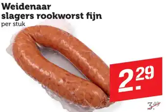 Dagwinkel Weidenaar slagers rookworst fijn aanbieding