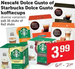 Dagwinkel Nescafé Dolce Gusto of Starbucks Dolce Gusto koffiecups aanbieding