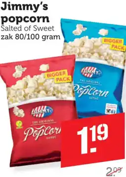 Dagwinkel Jimmy's popcorn aanbieding