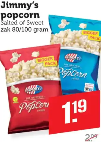 Dagwinkel Jimmy's popcorn aanbieding