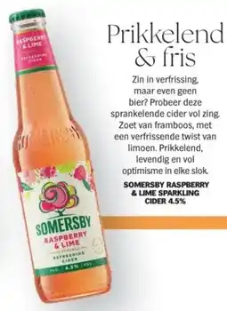 Albert Heijn Somersby raspberry & lime sparkling cider 4.5% aanbieding
