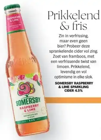 Albert Heijn Somersby raspberry & lime sparkling cider 4.5% aanbieding