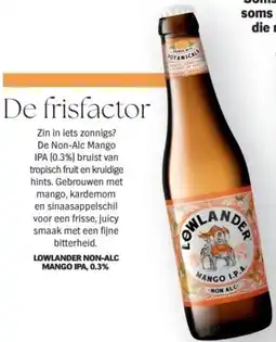 Albert Heijn Lowlander non-alc mango ipa, 0.3% aanbieding