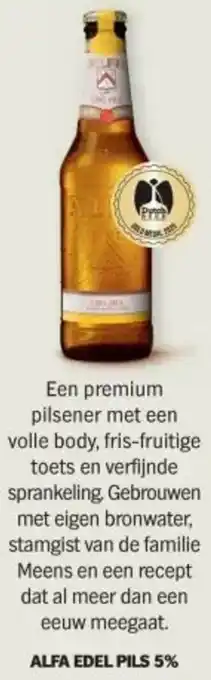 Albert Heijn Alfa edel pils 5% aanbieding
