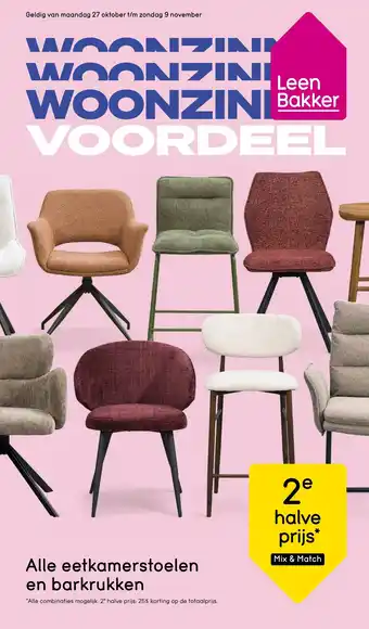 Leen Bakker Alle eetkamerstoelen en barkrukken aanbieding