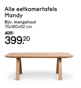 Leen Bakker Alle eetkamertafels Mandy aanbieding