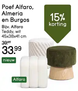 Leen Bakker Poef Alfaro, Almeria en Burgos aanbieding