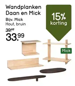 Leen Bakker Wandplanken Daan en Mick aanbieding