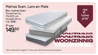 Leen Bakker Matras Sven, Lars en Mats aanbieding