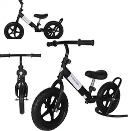 Bol.com Born Lucky Loopfiets / Balance Bike Verstelbaar Stuur & Zadel - Black aanbieding