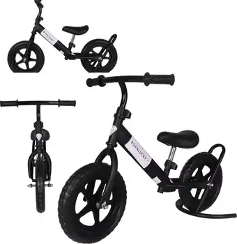 Bol.com Born Lucky Loopfiets / Balance Bike Verstelbaar Stuur & Zadel - Black aanbieding