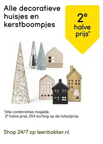 Leen Bakker Alle decoratieve huisjes en kerstboompjes aanbieding