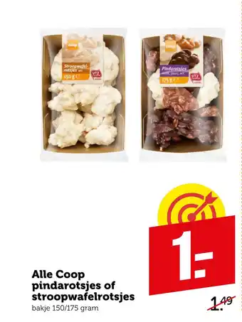 Coop Alle Coop pindarotsjes of stroopwafelrotsjes 150/175 gram aanbieding