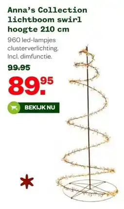Welkoop Anna's Collection lichtboom swirl hoogte 210 cm aanbieding