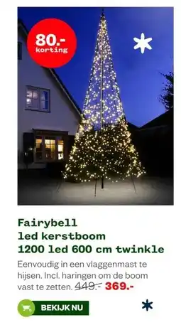 Welkoop Fairybell led kerstboom 1200 led 600 cm twinkle aanbieding