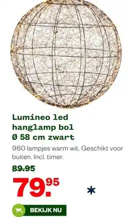 Welkoop Lumineo led hanglamp bol Ø 58 cm zwart aanbieding