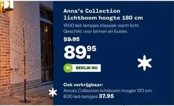 Welkoop Anna's Collection lichtboom hoogte 180 cm aanbieding