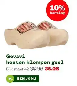 Welkoop Gevavi houten klompen geel aanbieding